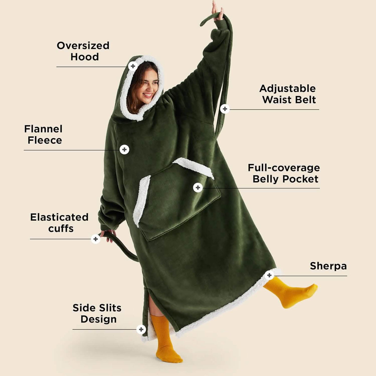 Sherpa Fleece Blanket Hoodie