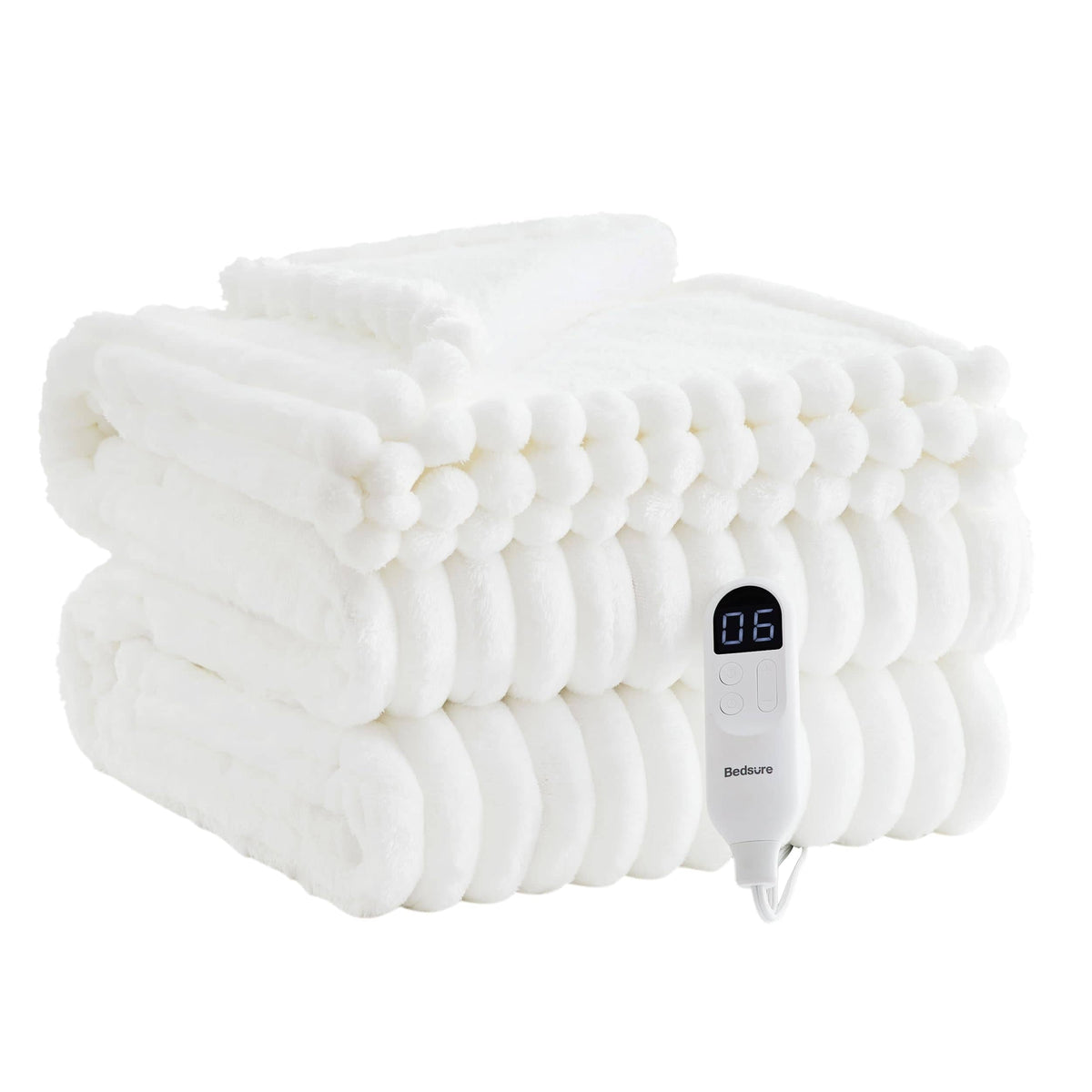 Striped Flannel Heated Blanket