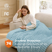 Striped Flannel Heated Blanket