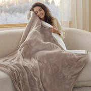 Solid Flannel Heated Blanket