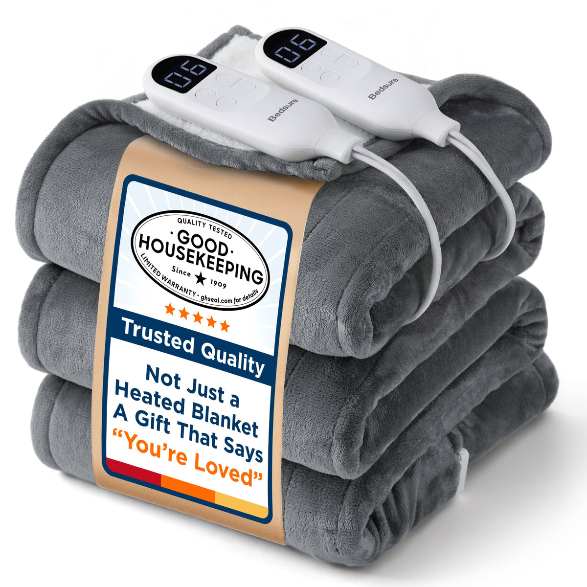 Solid Flannel Heated Blanket