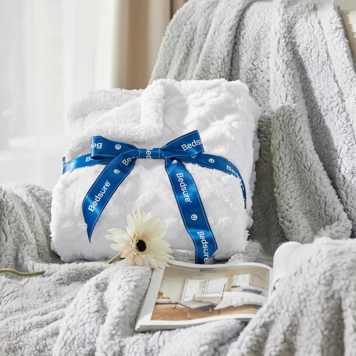 Sherpa Throw Blanket For Couch