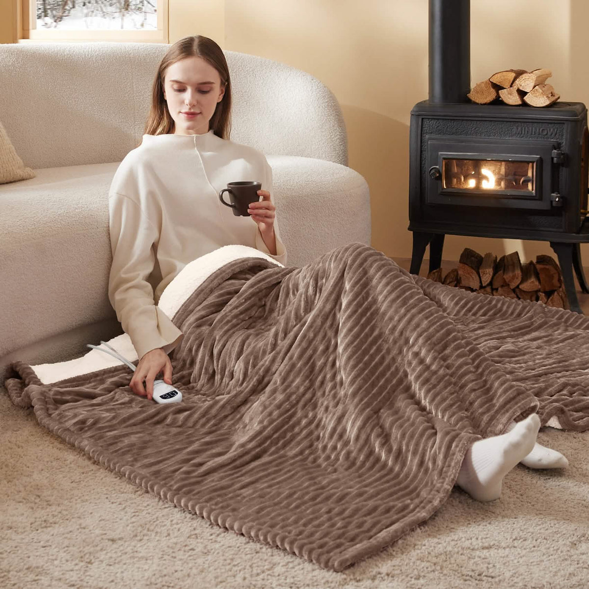 Ribbed Heated Blanket