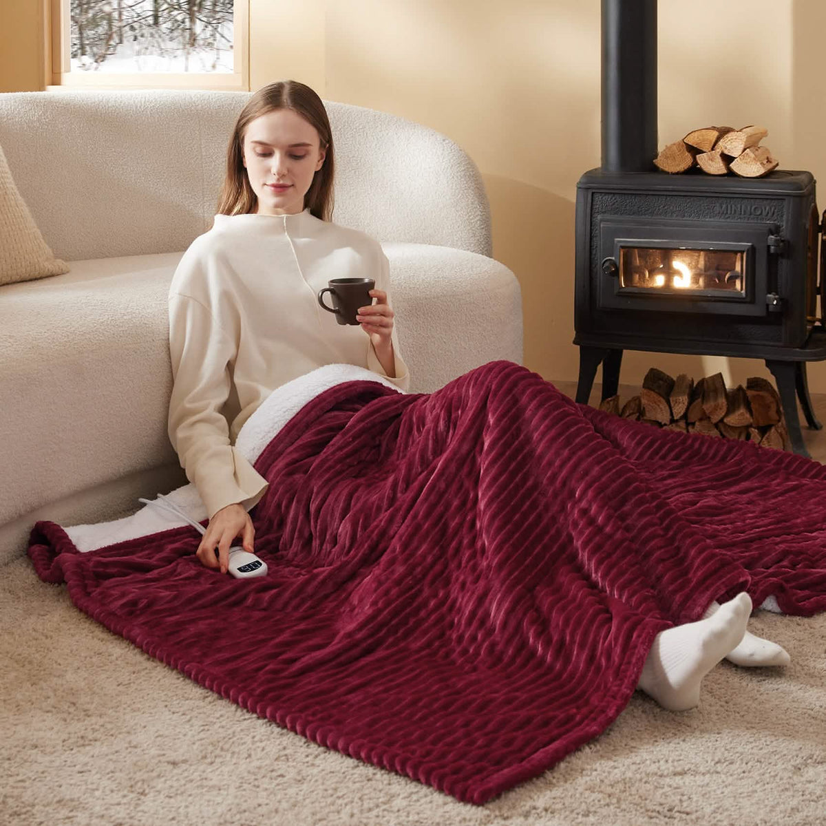 Ribbed Heated Blanket