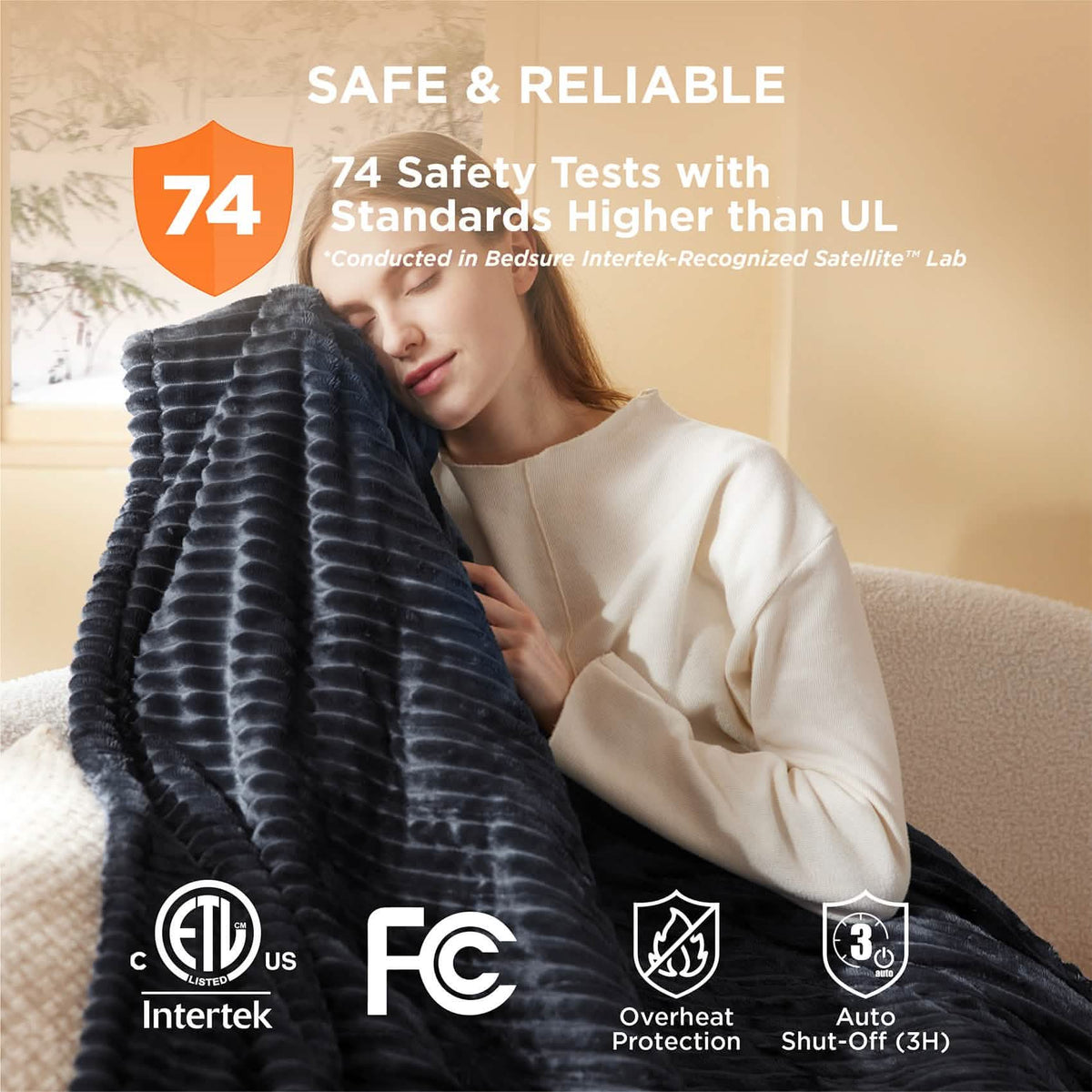 Ribbed Heated Blanket
