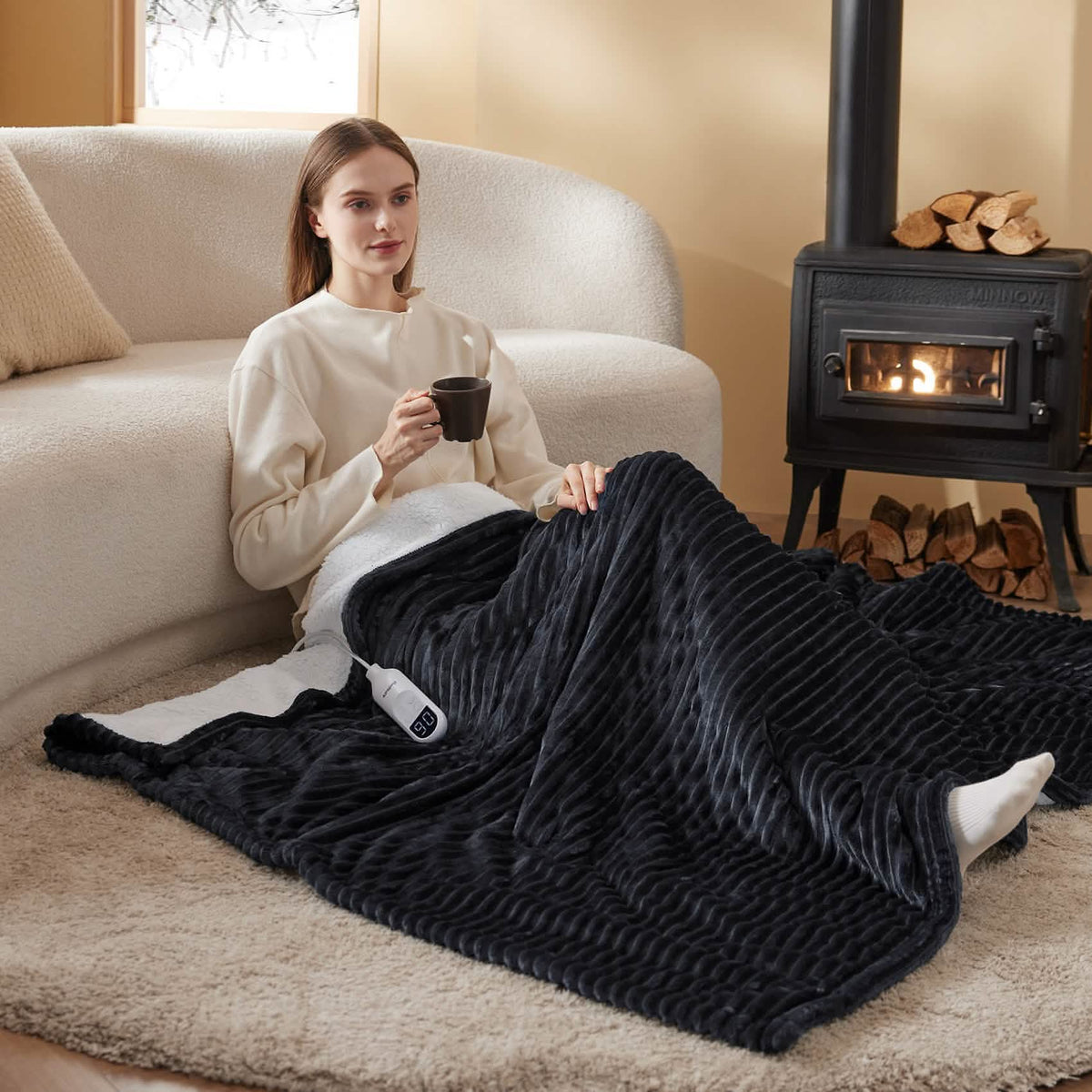 Ribbed Heated Blanket