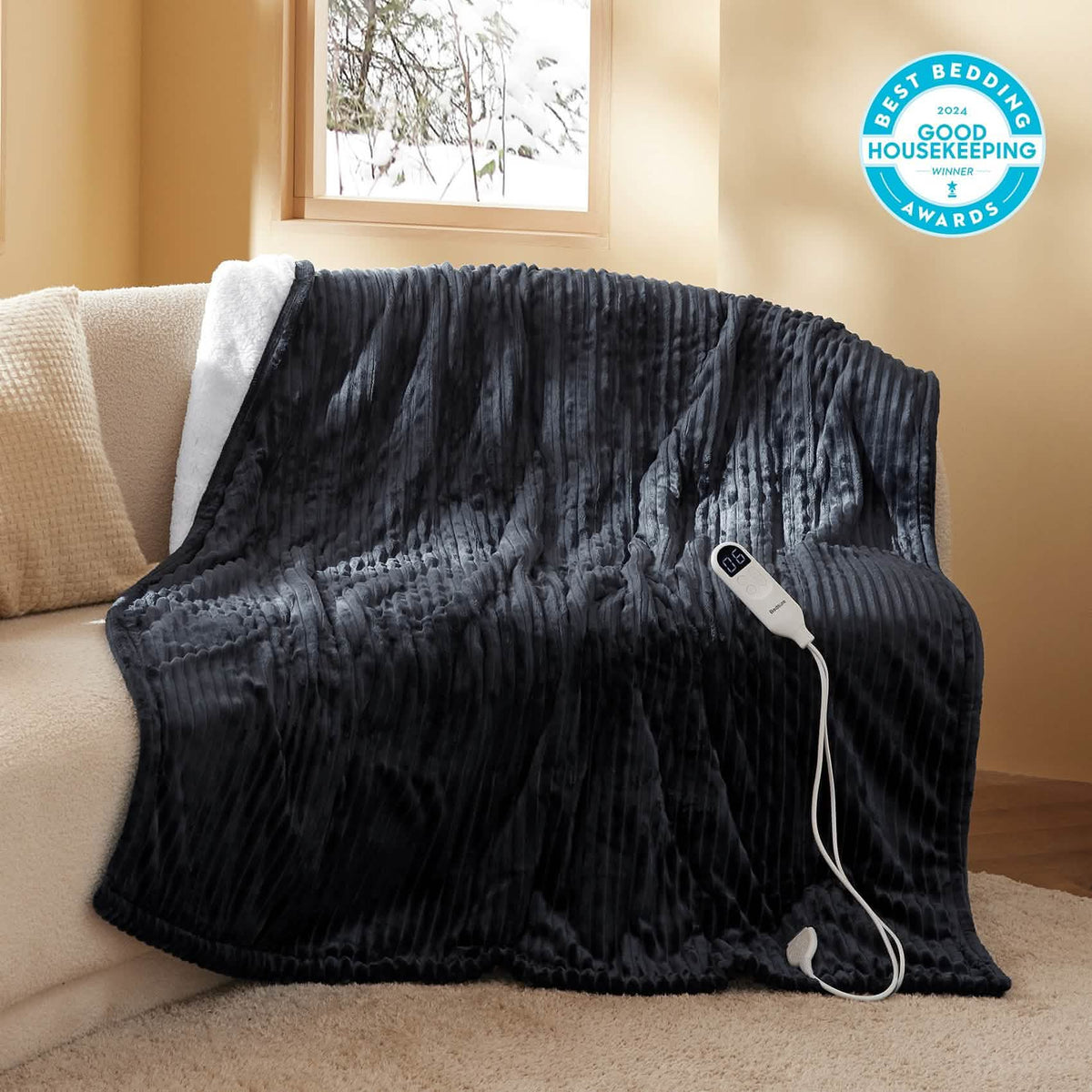 Ribbed Heated Blanket