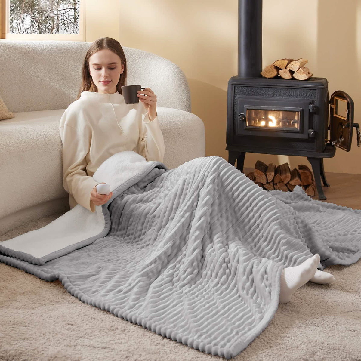 Ribbed Heated Blanket