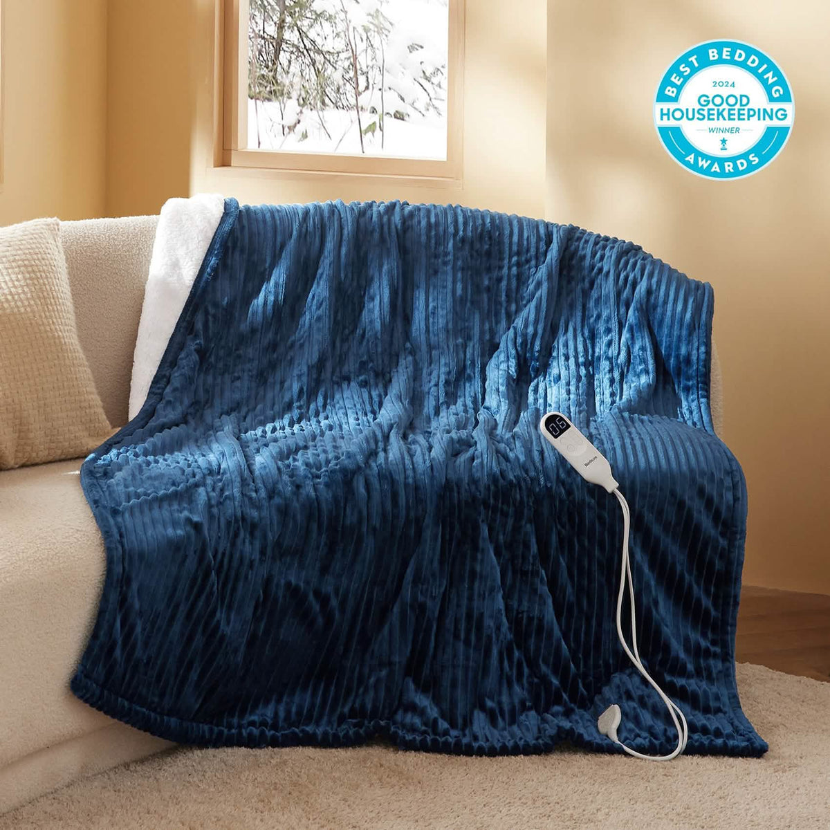 Ribbed Heated Blanket