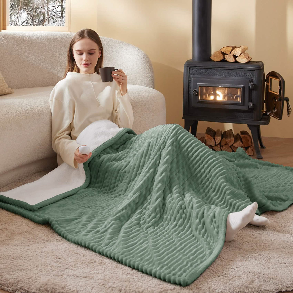 Ribbed Heated Blanket
