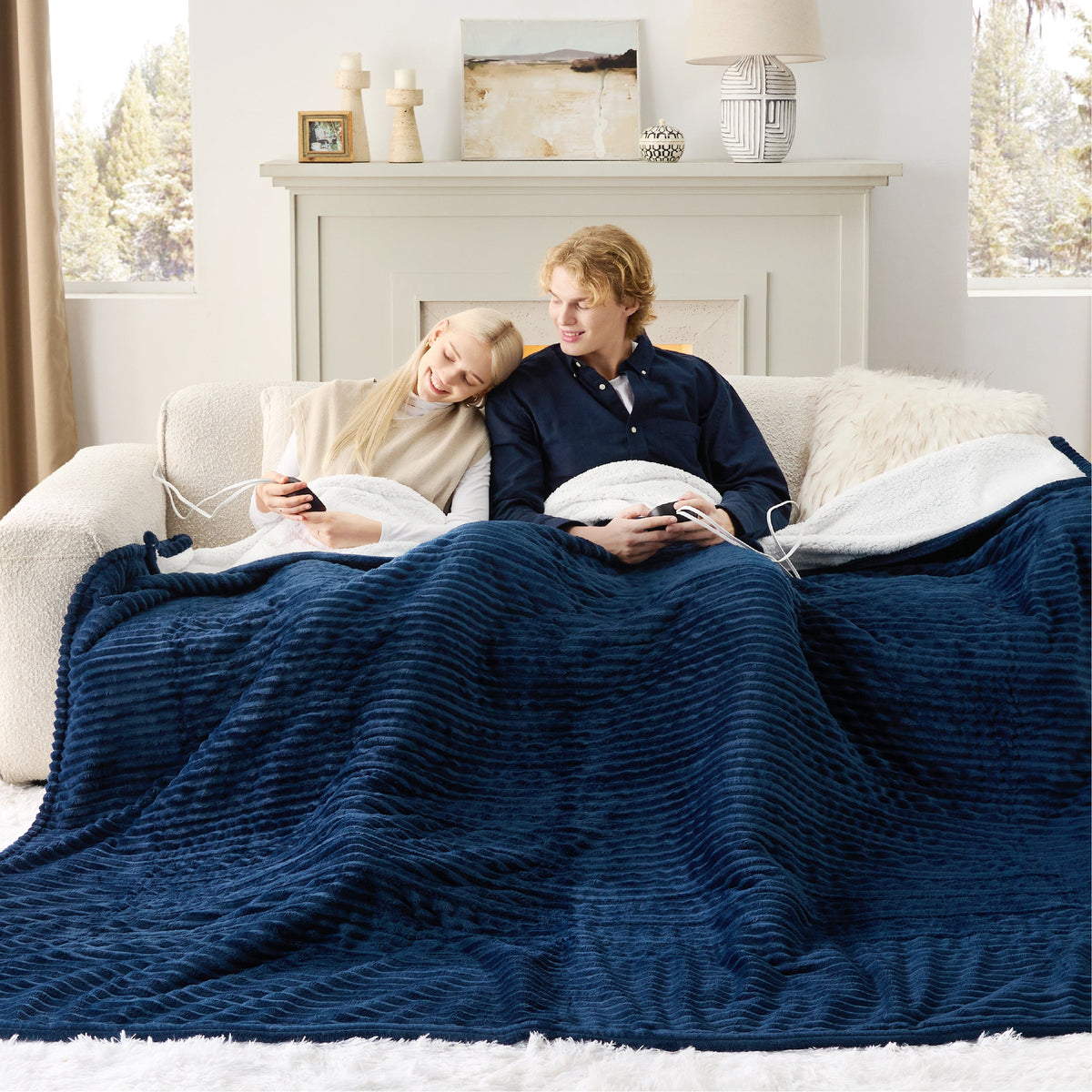 Ribbed Heated Blanket