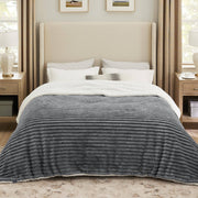 Jacquard Stripes Shaggy Sherpa Blanket