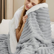 Jacquard Stripes Shaggy Sherpa Blanket