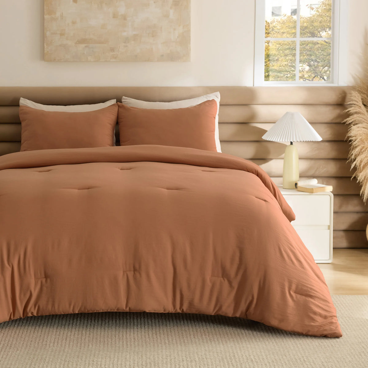 Prewashed Plain Comforter Set