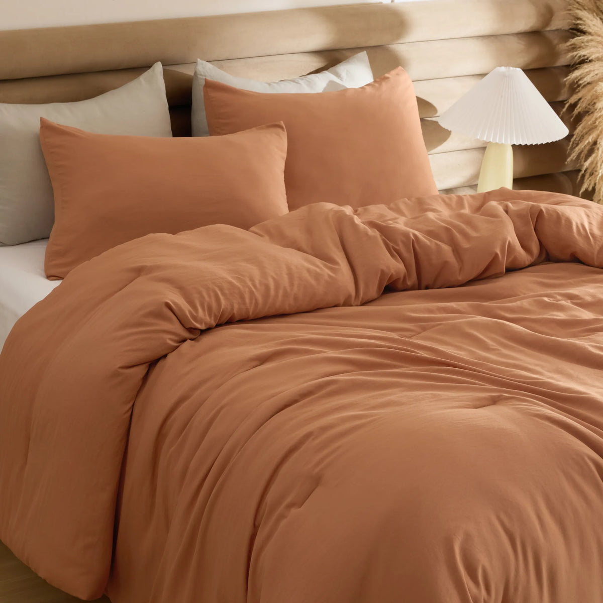 Prewashed Plain Comforter Set