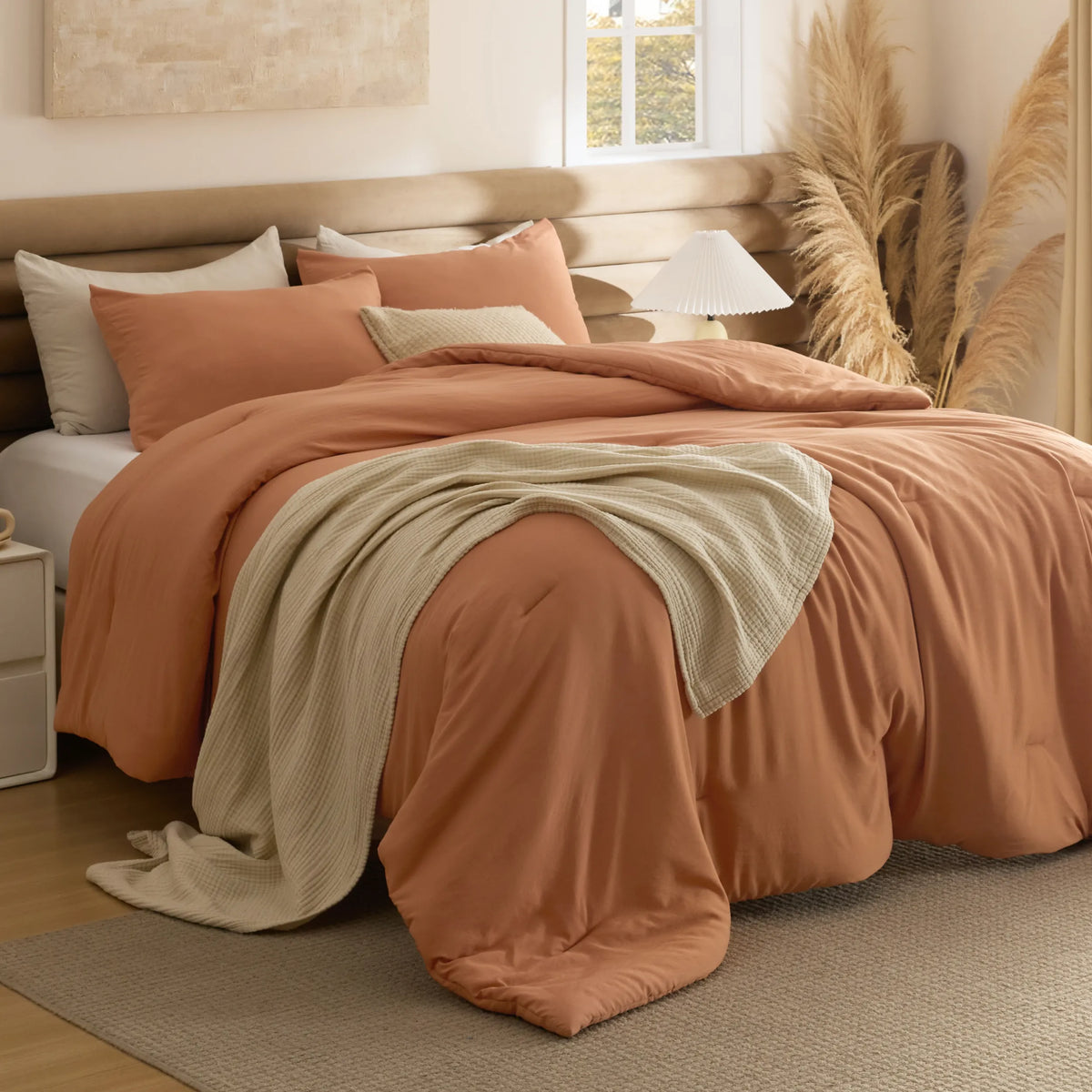Prewashed Plain Comforter Set