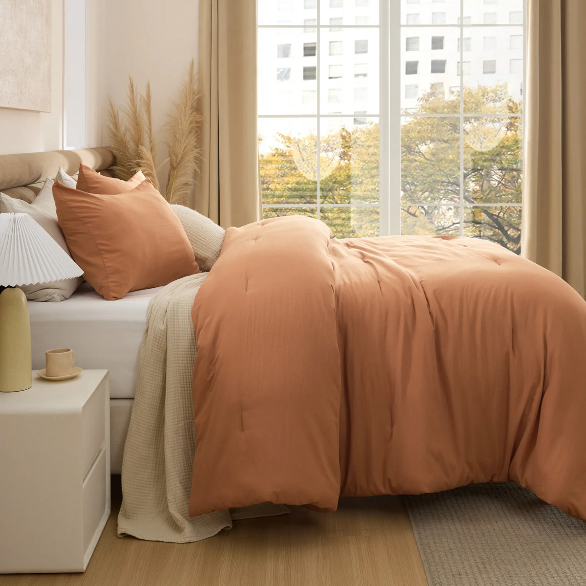 Prewashed Plain Comforter Set