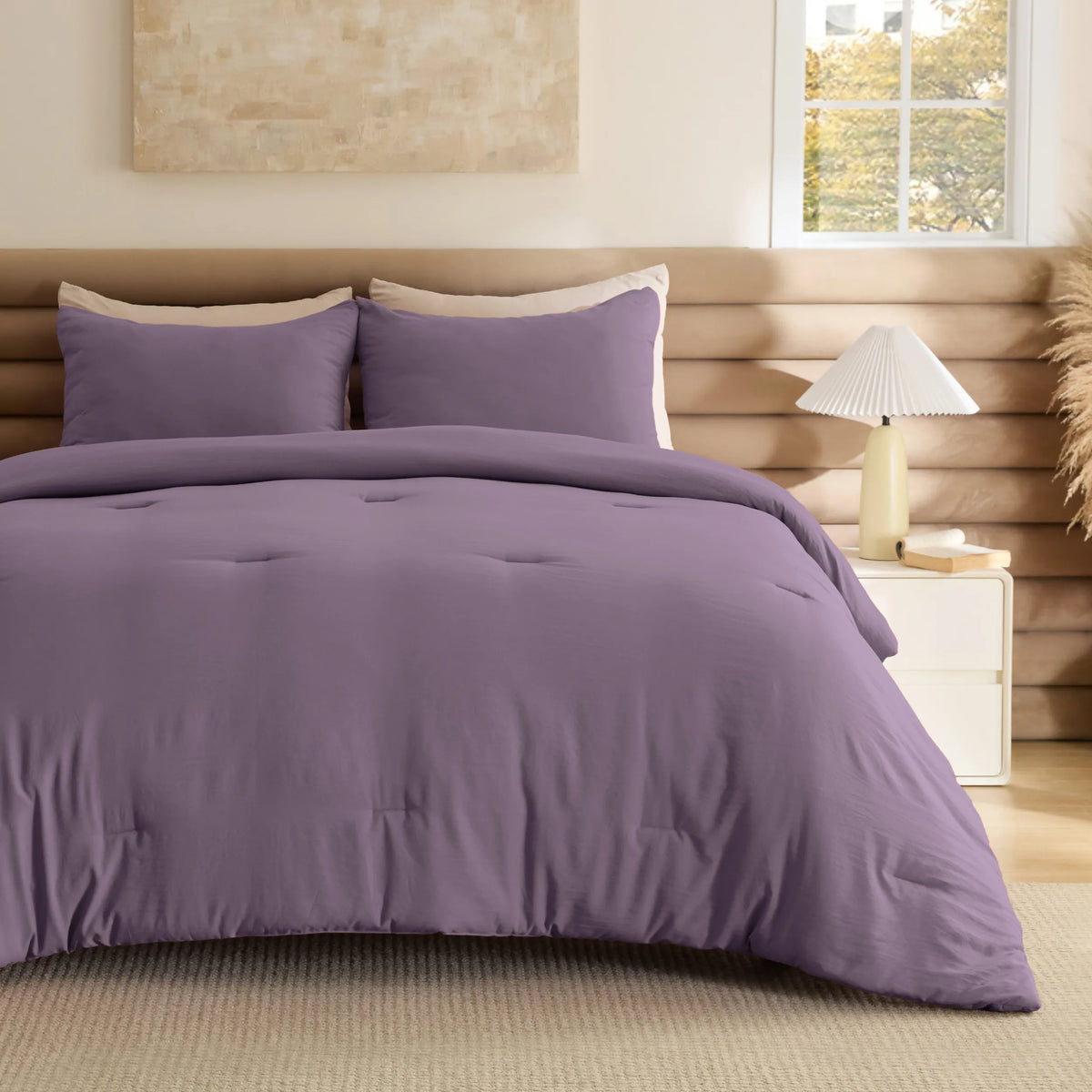 Prewashed Plain Comforter Set