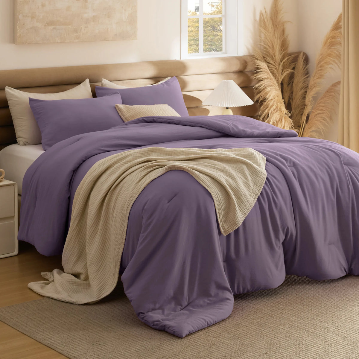 Prewashed Plain Comforter Set