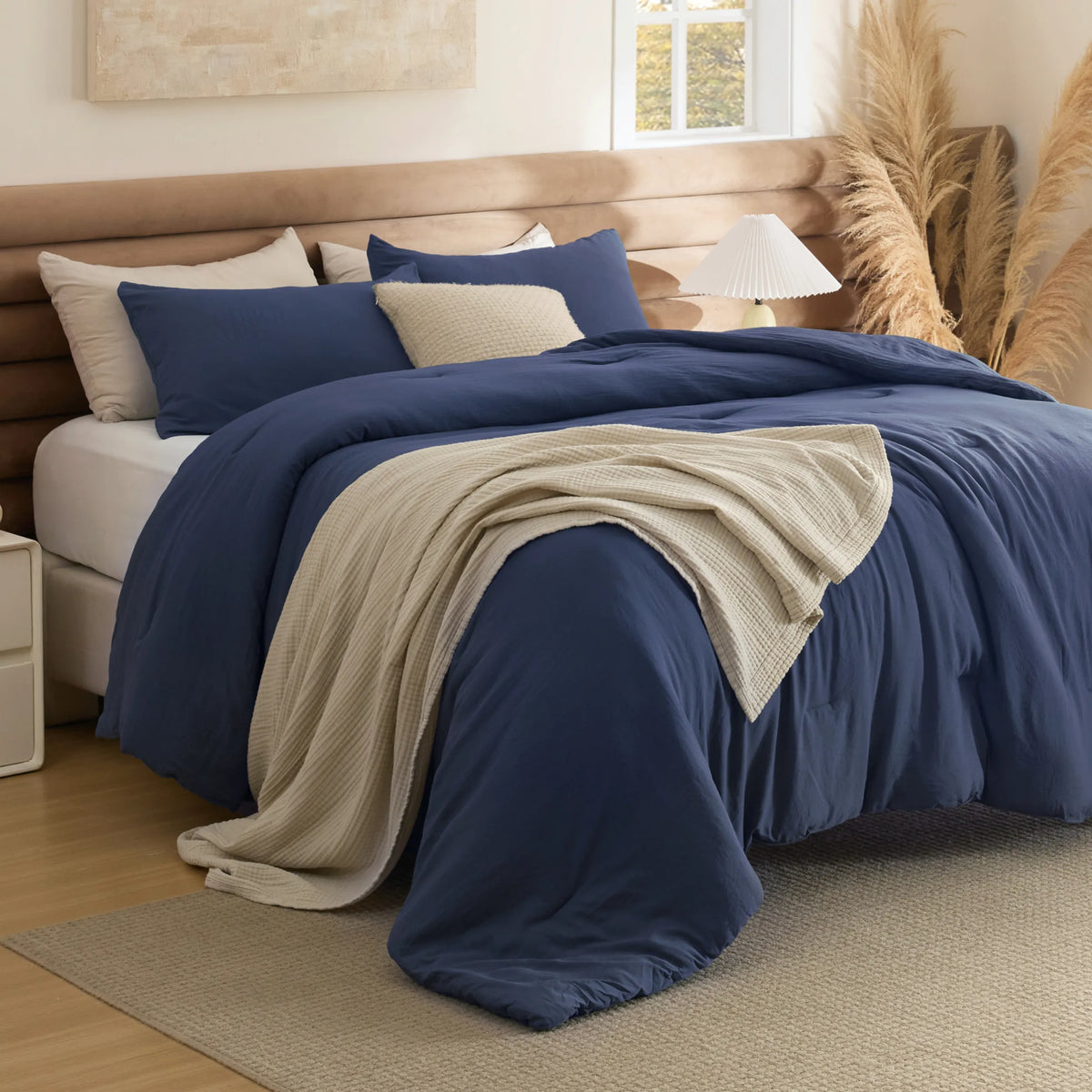 Prewashed Plain Comforter Set