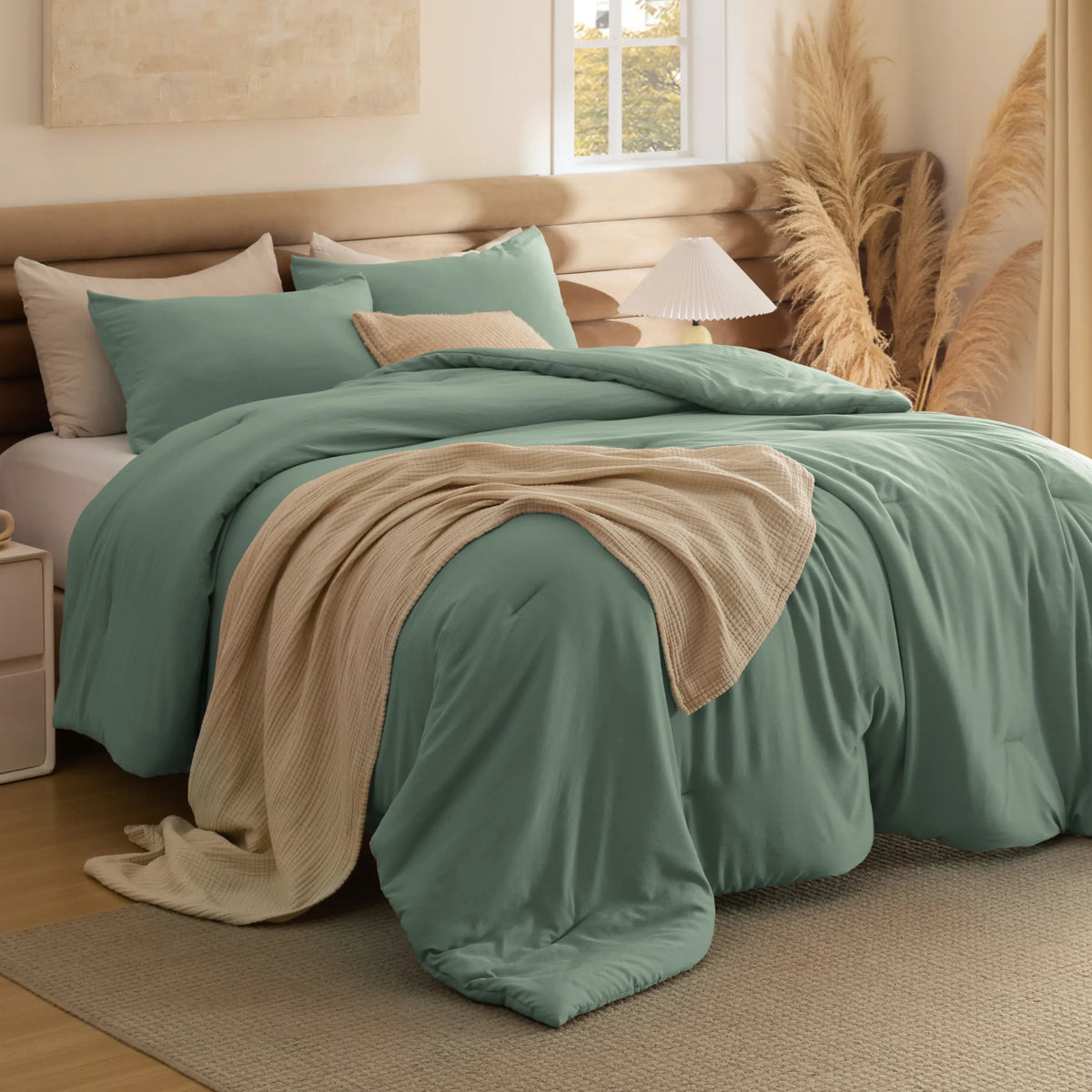 Prewashed Plain Comforter Set