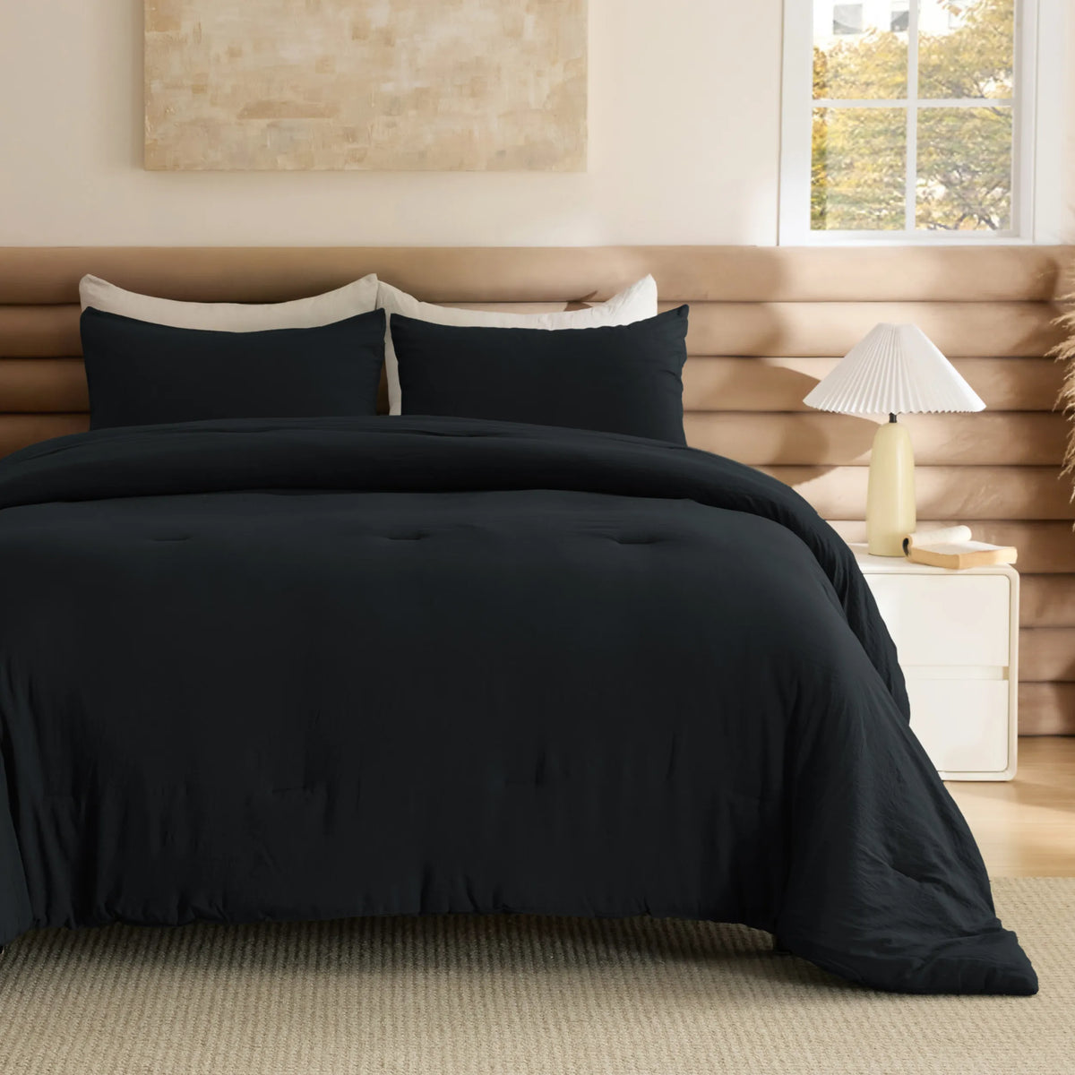 Prewashed Plain Comforter Set