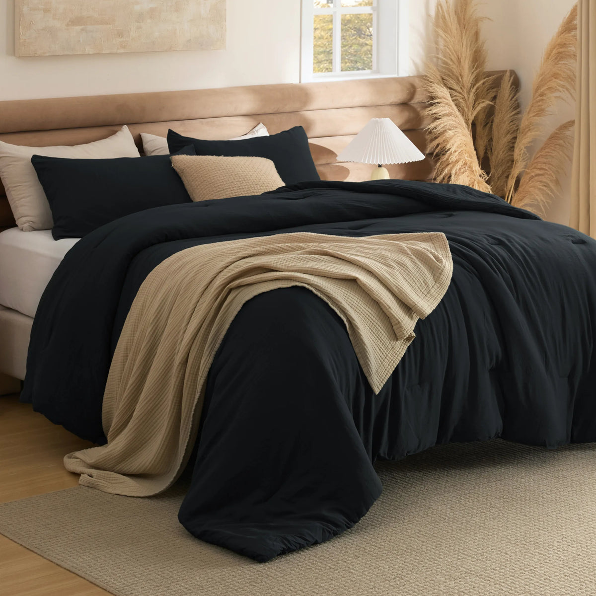 Prewashed Plain Comforter Set