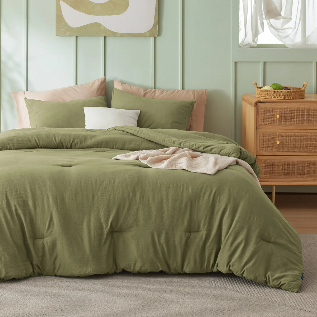 Prewashed Plain Comforter Set