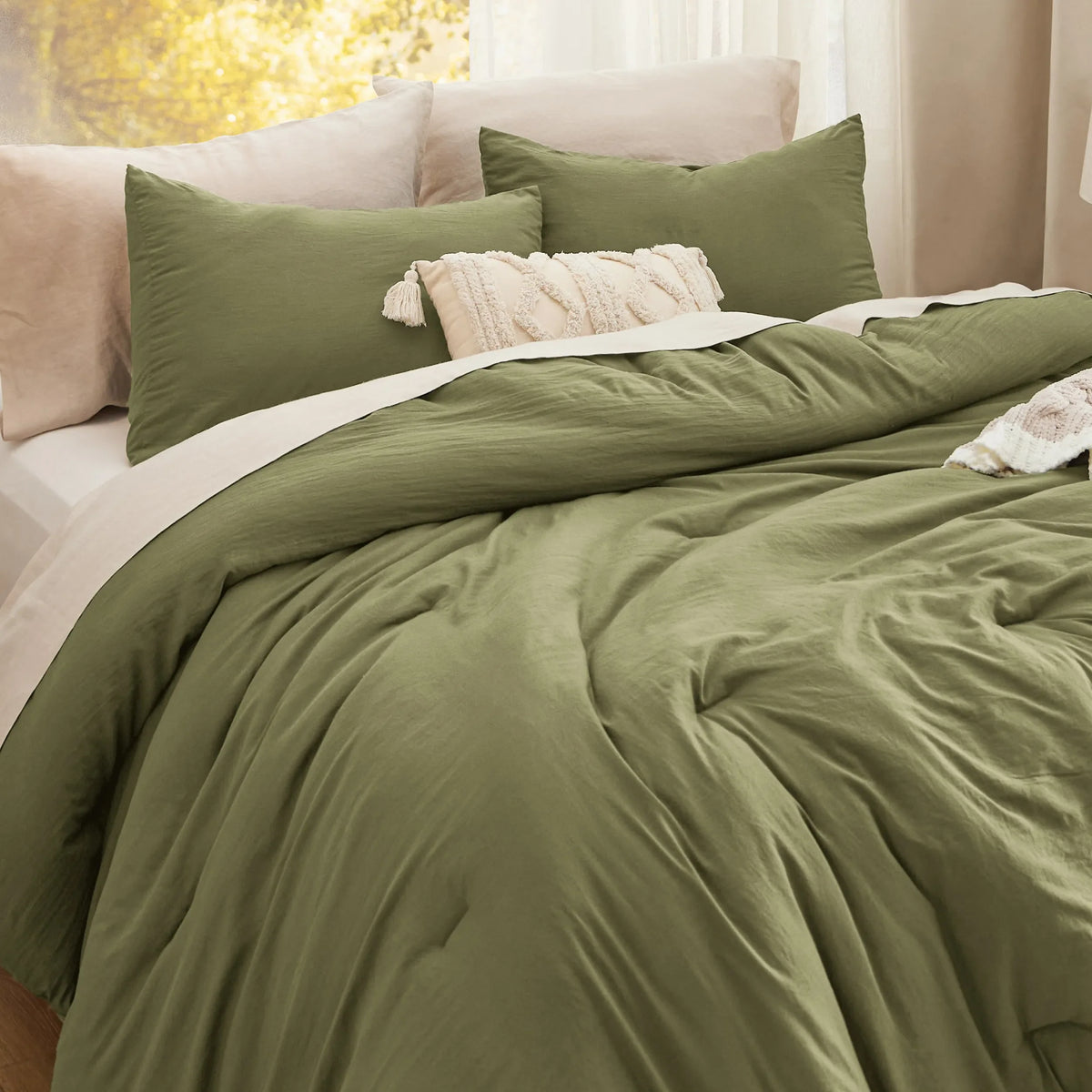 Prewashed Plain Comforter Set