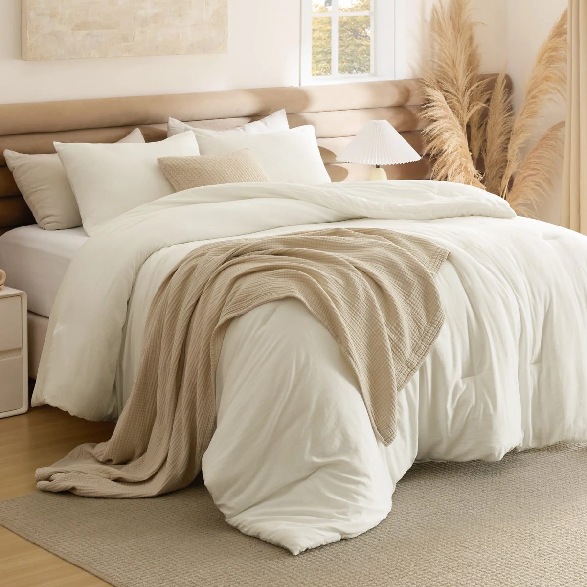Prewashed Plain Comforter Set