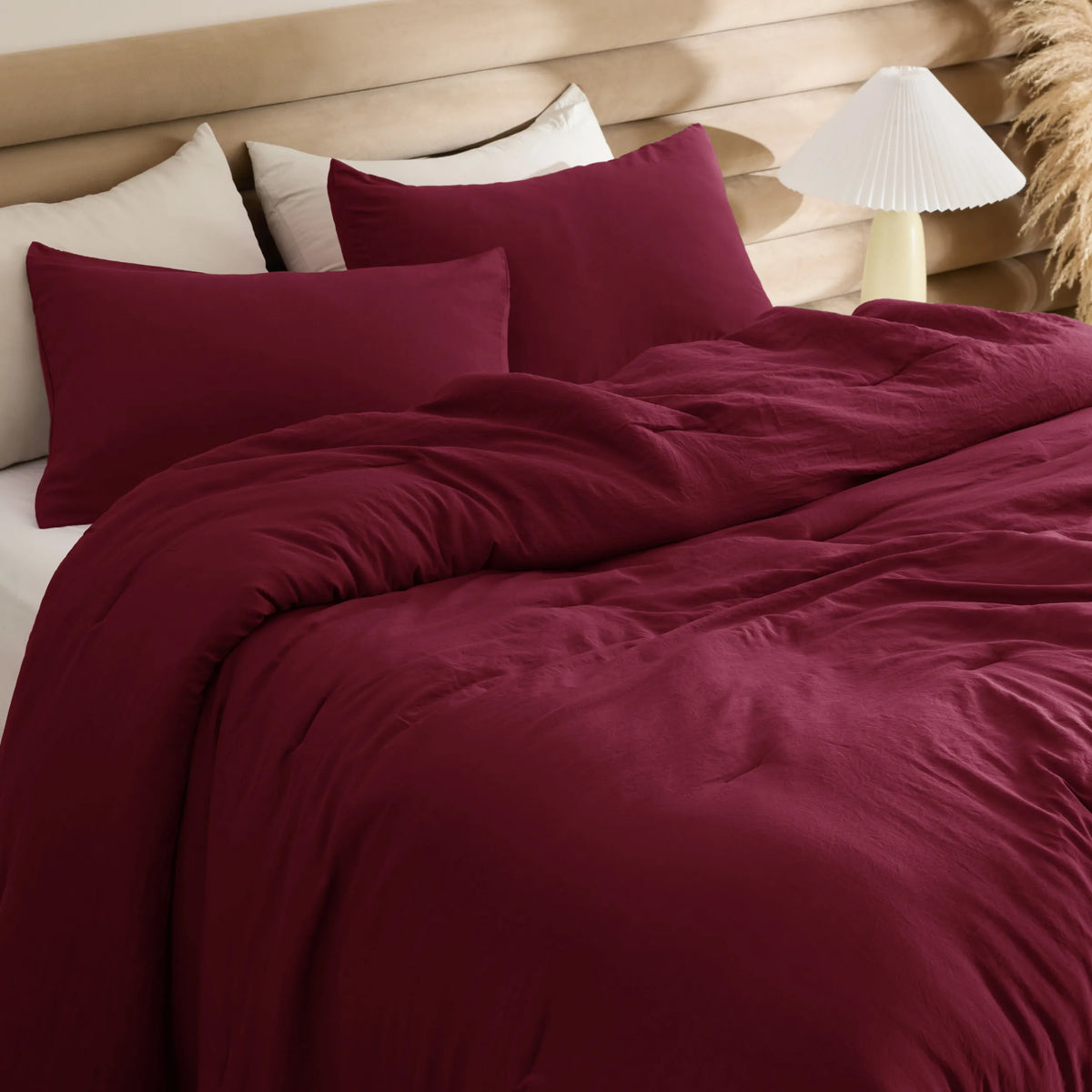 Prewashed Plain Comforter Set