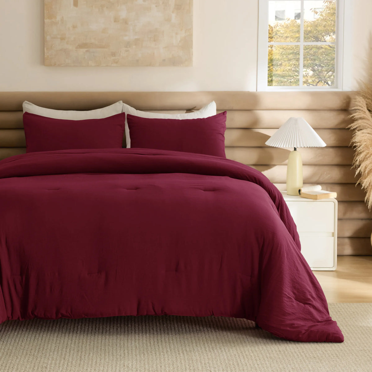 Prewashed Plain Comforter Set