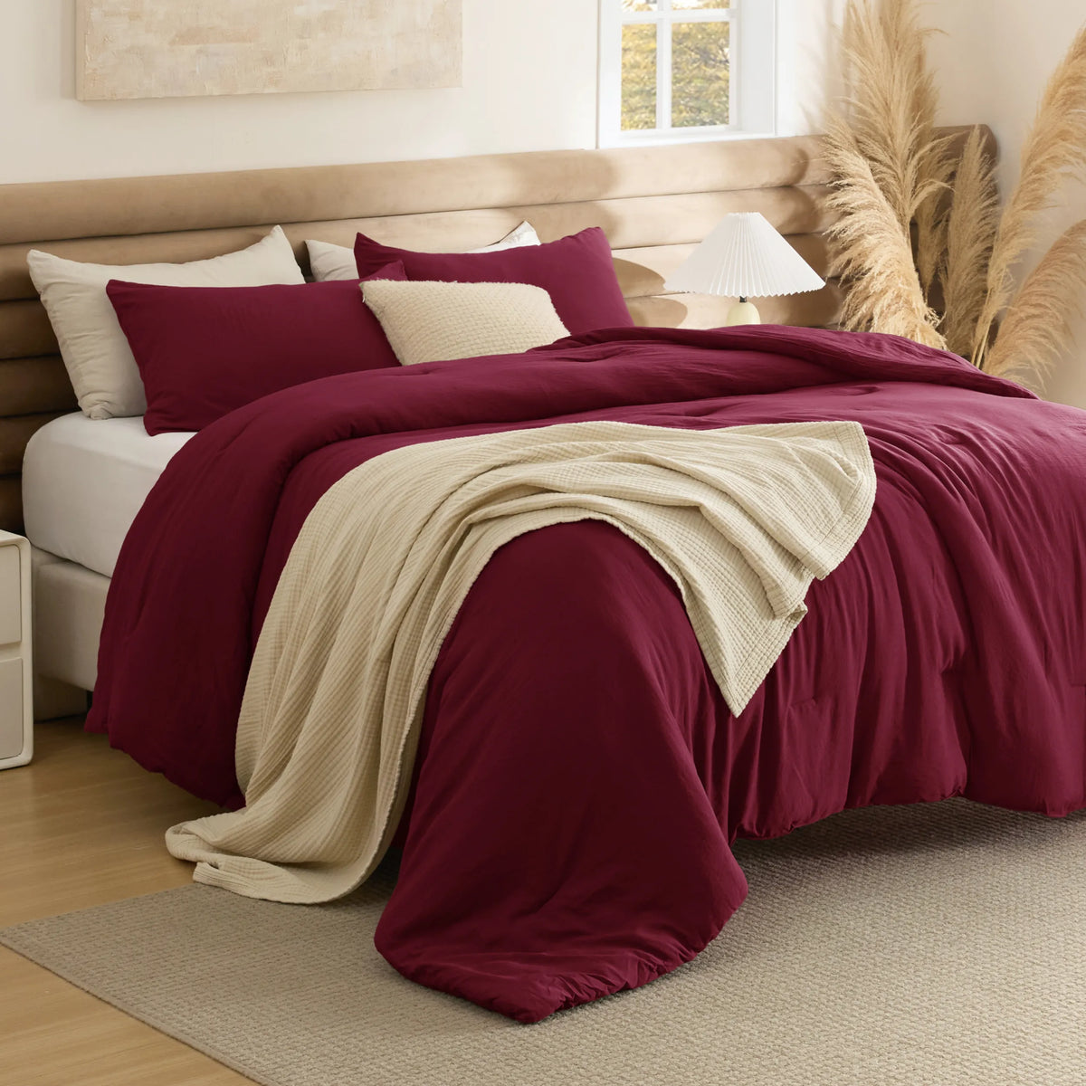 Prewashed Plain Comforter Set