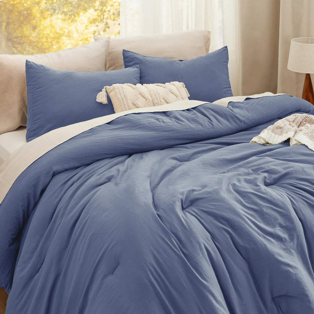 Prewashed Plain Comforter Set