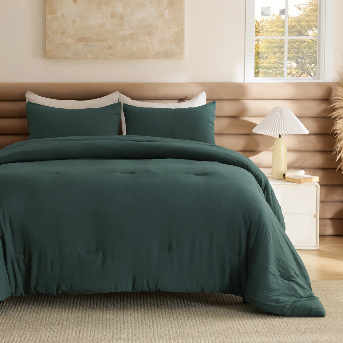 Prewashed Plain Comforter Set