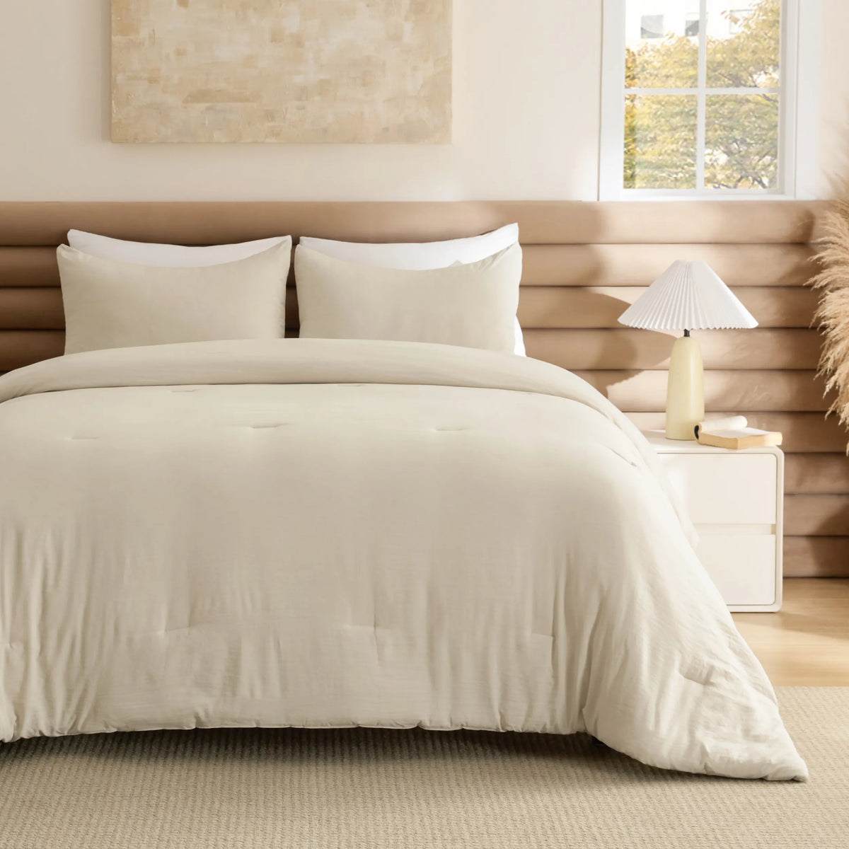 Prewashed Plain Comforter Set