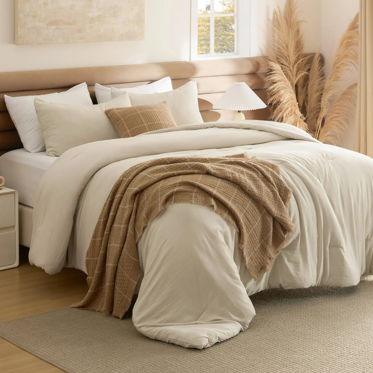 Prewashed Plain Comforter Set