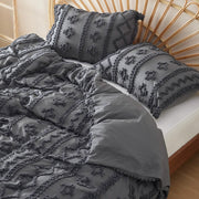 Boho Tufted Embroidery Duvet Cover Set