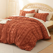 Boho Tufted Embroidery Duvet Cover Set