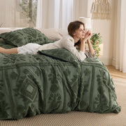 Boho Tufted Embroidery Duvet Cover Set