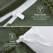 Boho Tufted Embroidery Duvet Cover Set