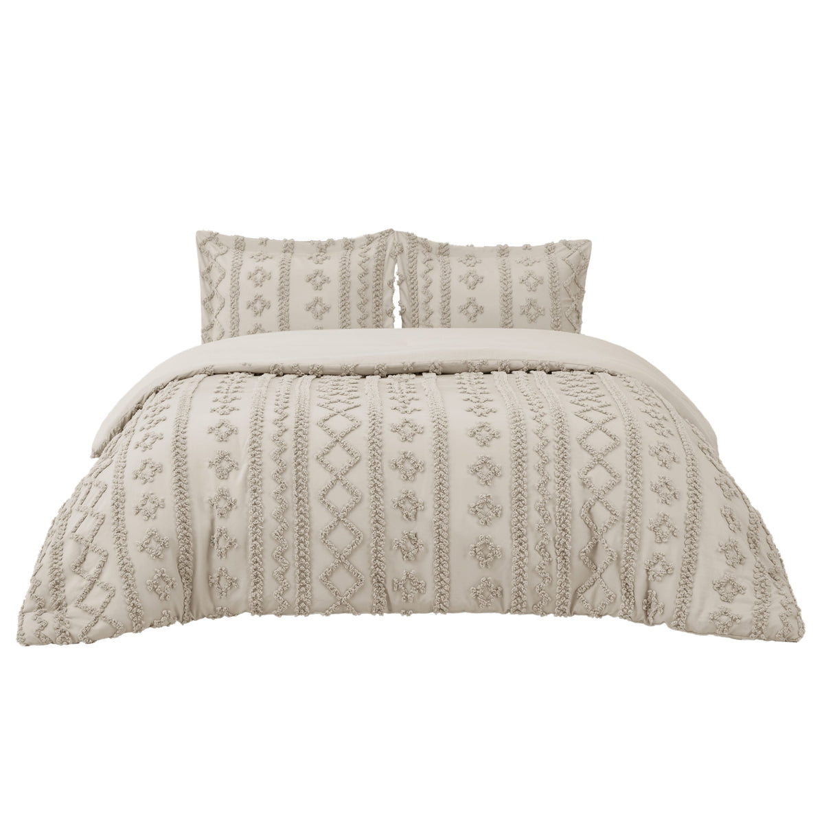Boho Tufted Embroidery Duvet Cover Set