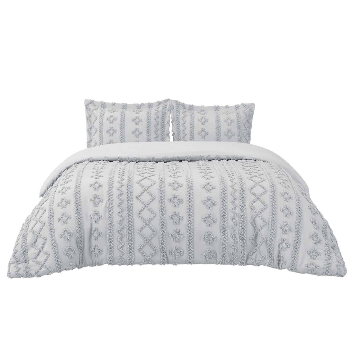Boho Tufted Embroidery Duvet Cover Set