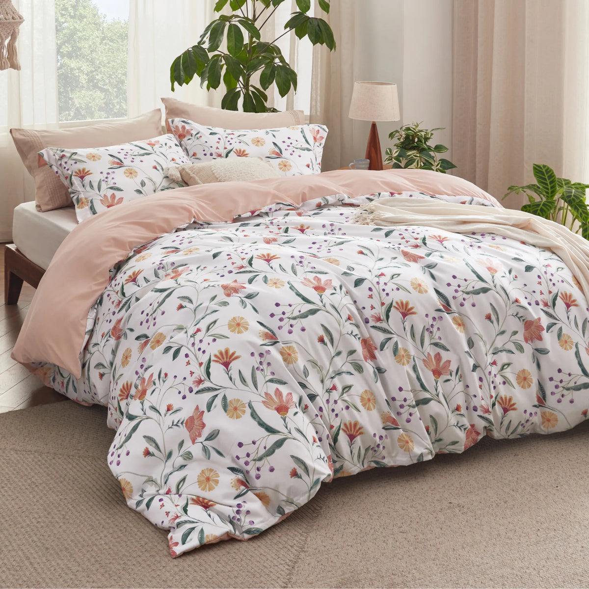 Reversible Pale Duvet Cover Set