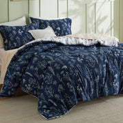 Reversible Floral Print Comforter Set