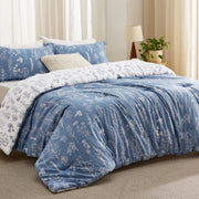 Reversible Floral Print Comforter Set