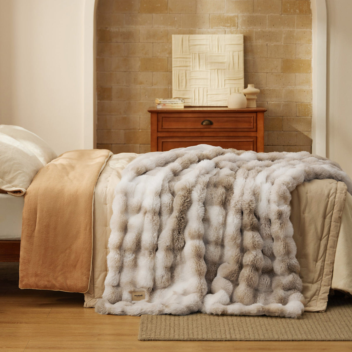 Bubble Faux Fur Blanket