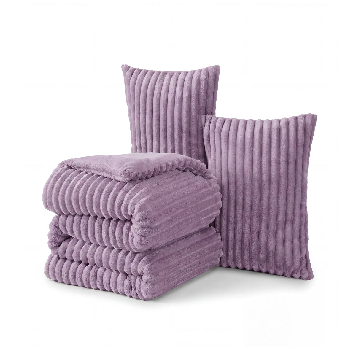 Striped Flannel Comforter Set