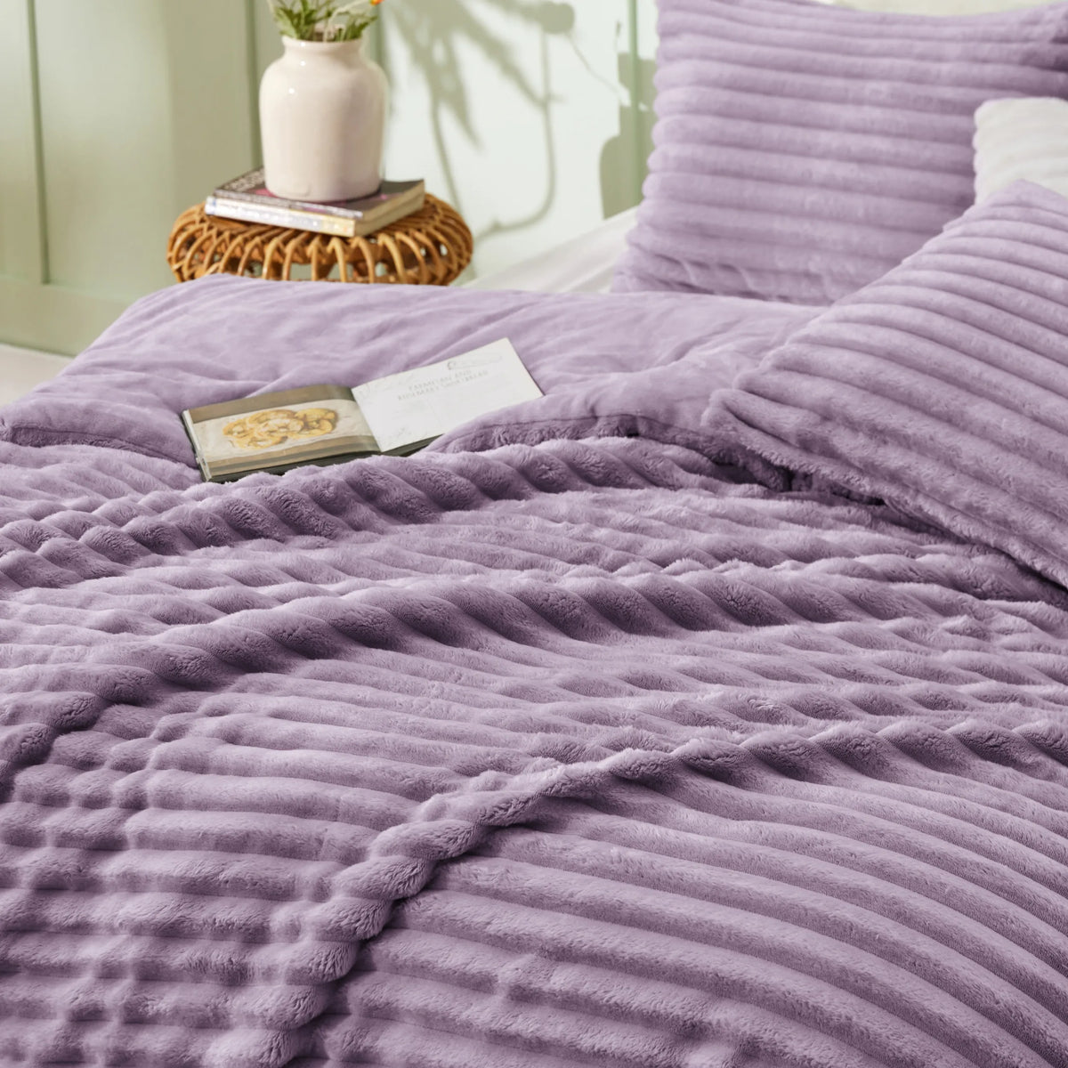 Striped Flannel Comforter Set