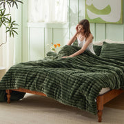 Striped Flannel Comforter Set